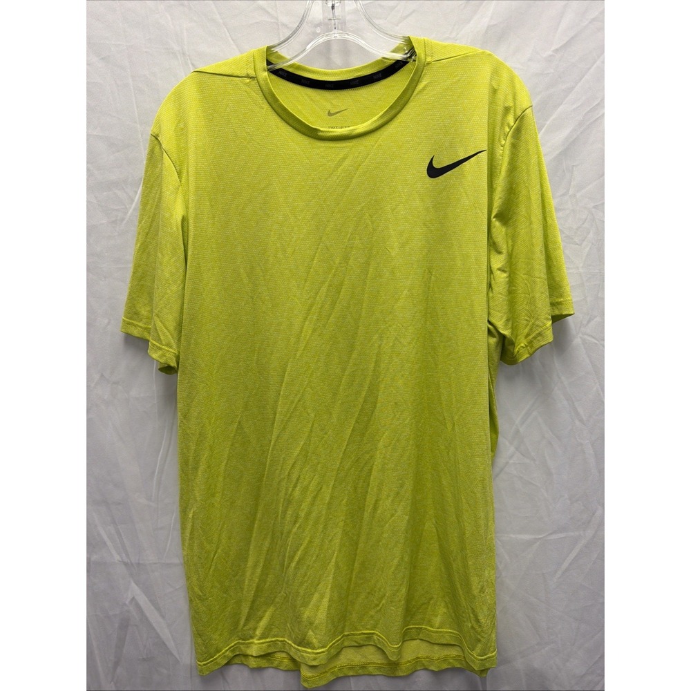 Nike Mens Pullover Dri Fit T-Shirt Crew Neck Short Sleeve Size L Green